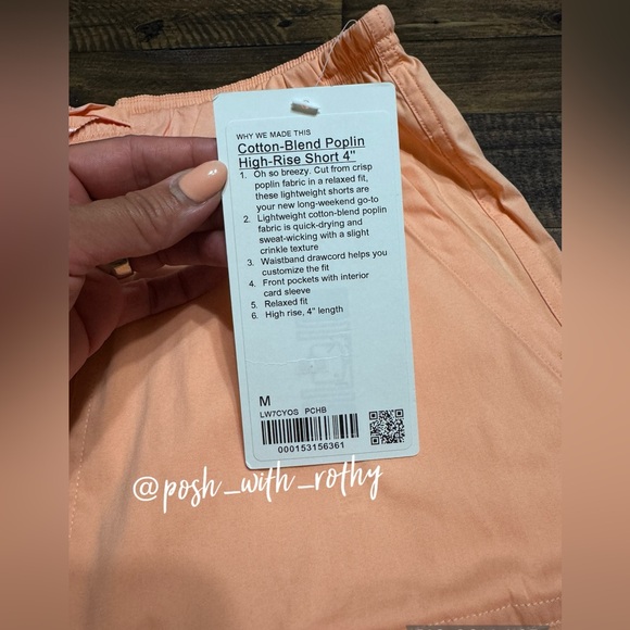 🍋 Lululemon Cotton-Blend Poplin High-Rise Short 4”, NWT - Picture 6 of 15